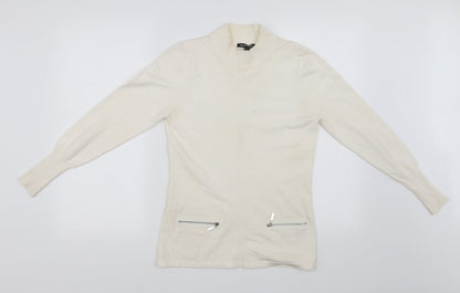 Additional front view of Marble women’s white jumper, size UK 8