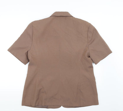 Back view of Eleganze women’s brown jacket blazer, size UK 18