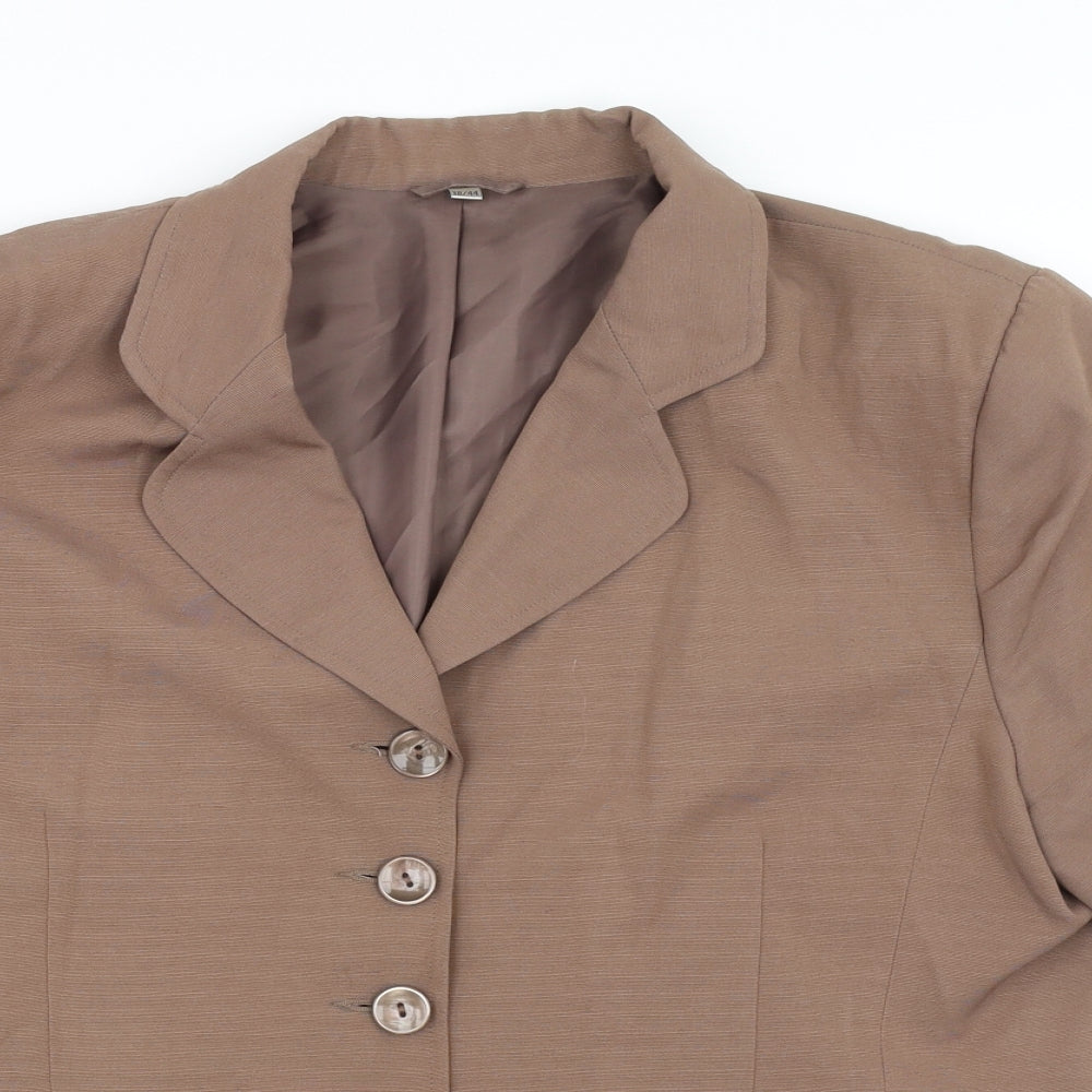 Eleganze Womens Brown   Jacket Blazer Size 18