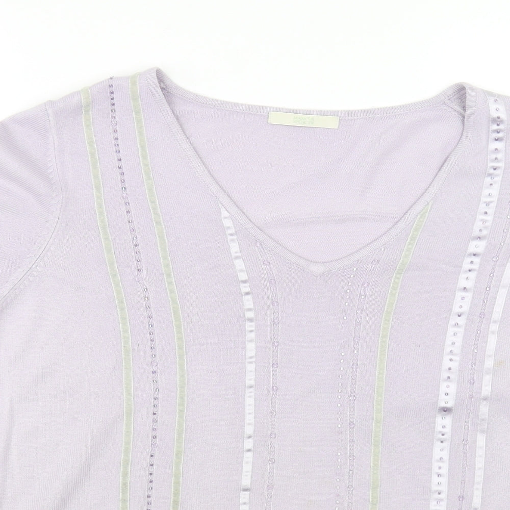 Marks and Spencer Womens Purple   Pullover Jumper Size 16