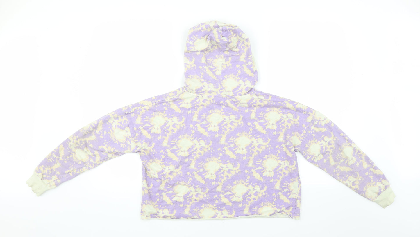 Studio Womens Purple   Pullover Hoodie Size 12  - CROPPED