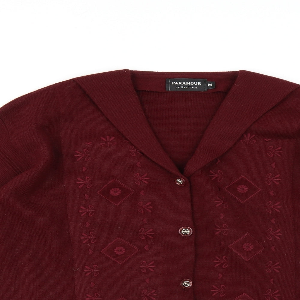 Paramour Womens Red   Cardigan Jumper Size M