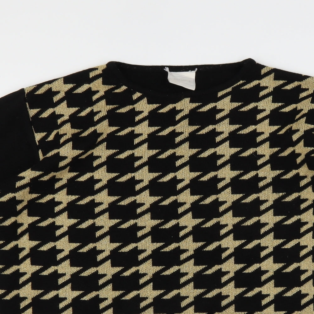 Classics Womens Black Geometric  Pullover Jumper Size 12