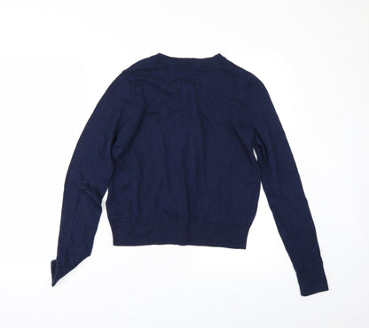 Additional front view of Tu women’s black cape jumper, size UK 10