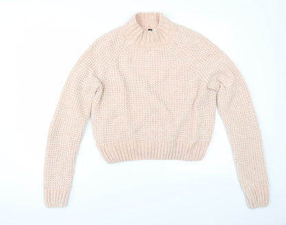 Additional front view of Divided by H&M women’s pink henley jumper, size S