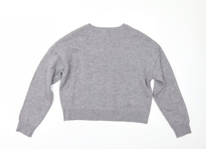 Back view of Divided by H&M women’s grey jumper, size M, - cropped