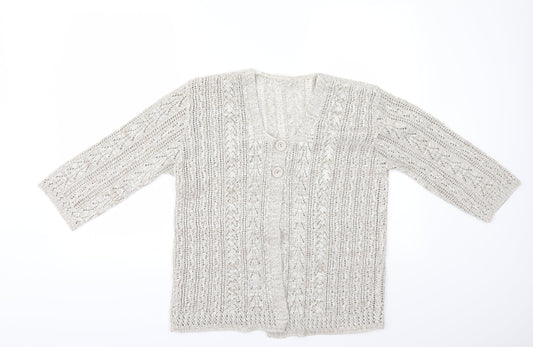 Preworn Womens Beige   Cardigan Jumper Size L