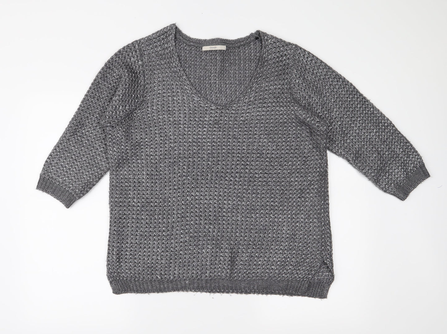 George Womens Grey  Knit Pullover Jumper Size M