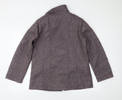 Back view of Fabrizio women’s brown quilted jacket, size UK 14