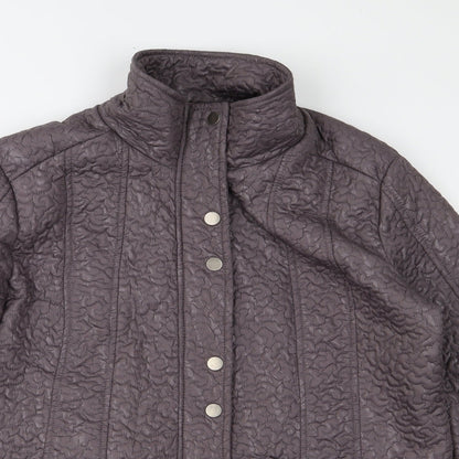 Close-up detail of Fabrizio women’s brown quilted jacket, size UK 14
