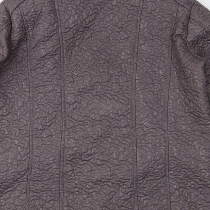 Brand and care label for Fabrizio women’s brown quilted jacket, size UK 14