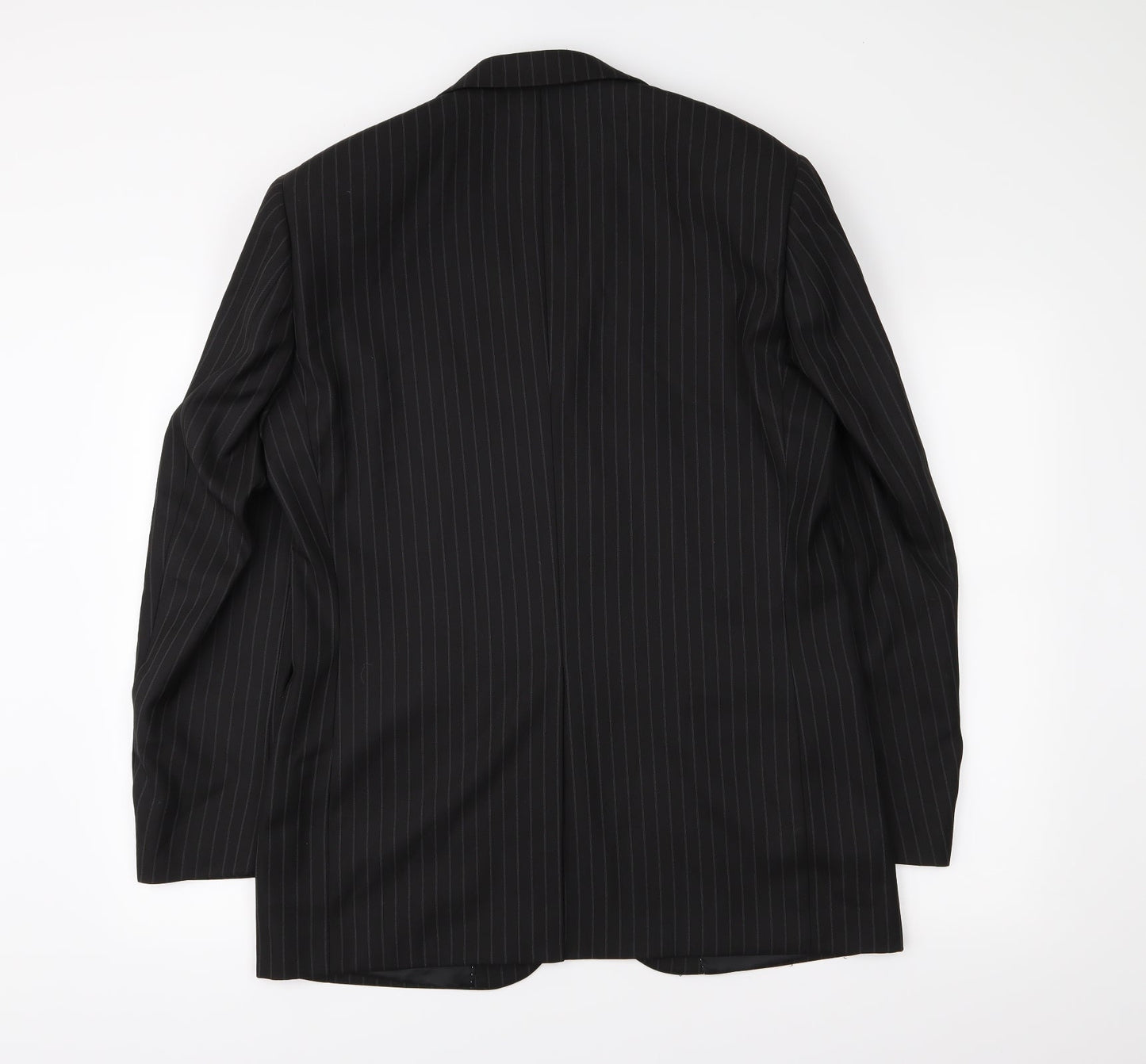 Greenwoods Mens Black Striped  Jacket Suit Jacket Size 38