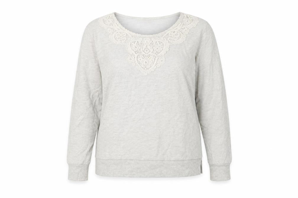 Papaya Womens Grey  Jersey Pullover Sweatshirt Size 14