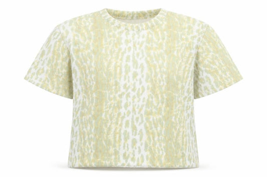 Front view of Berkertex women’s green animal print knit jumper, size UK 14