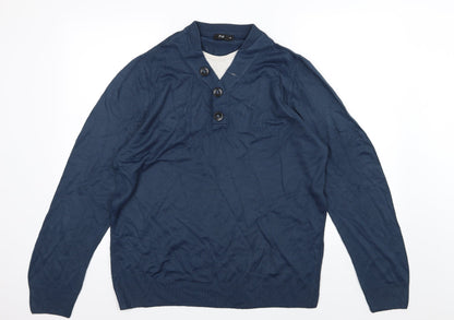 Additional front view of F&F men’s blue knit jumper, size M