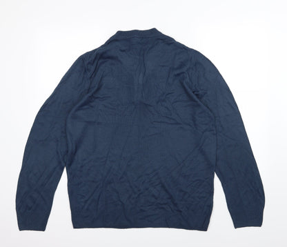 Back view of F&F men’s blue knit jumper, size M