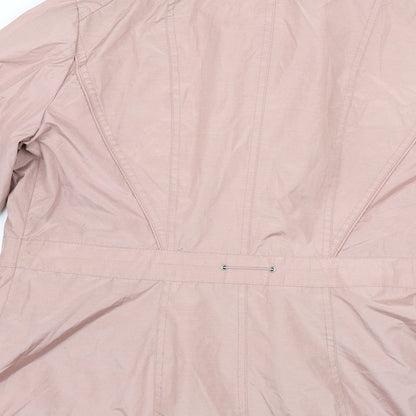 Brand and care label for Lakeland women’s pink anorak coat, size UK 14
