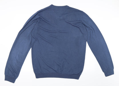 Back view of Marks & Spencer men’s blue jumper, size L