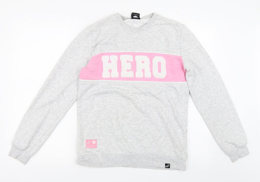 Illustrated People Womens Grey   Pullover Sweatshirt Size S  - Hero