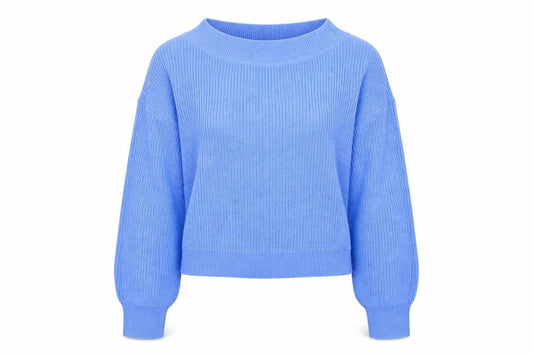 Front view of Gina Tricot women’s blue knit jumper, size L
