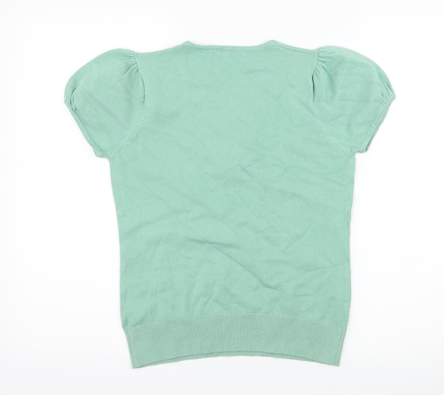 Preworn Womens Green  Knit Basic T-Shirt Size S