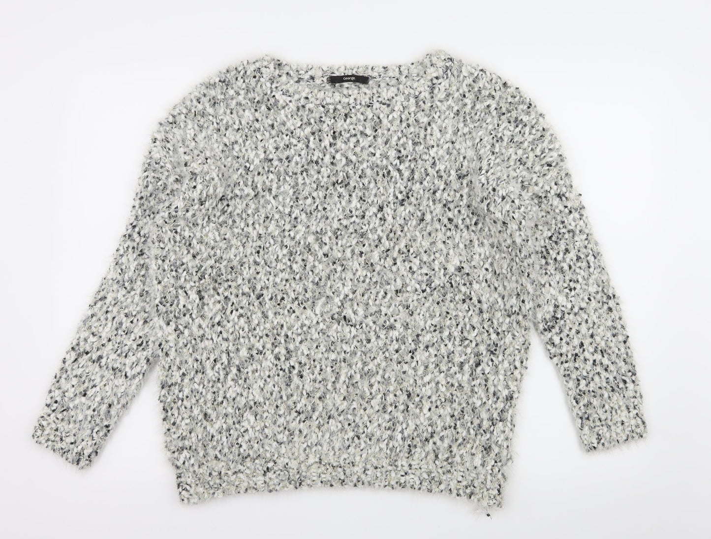 George Womens White  Knit Pullover Jumper Size 12  - Speckled