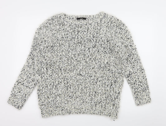 George Womens White  Knit Pullover Jumper Size 12  - Speckled
