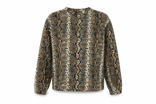 George Womens Green Animal Print  Pullover Sweatshirt Size M