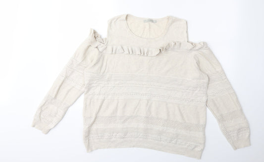 George Womens Beige  Knit Pullover Jumper Size 18