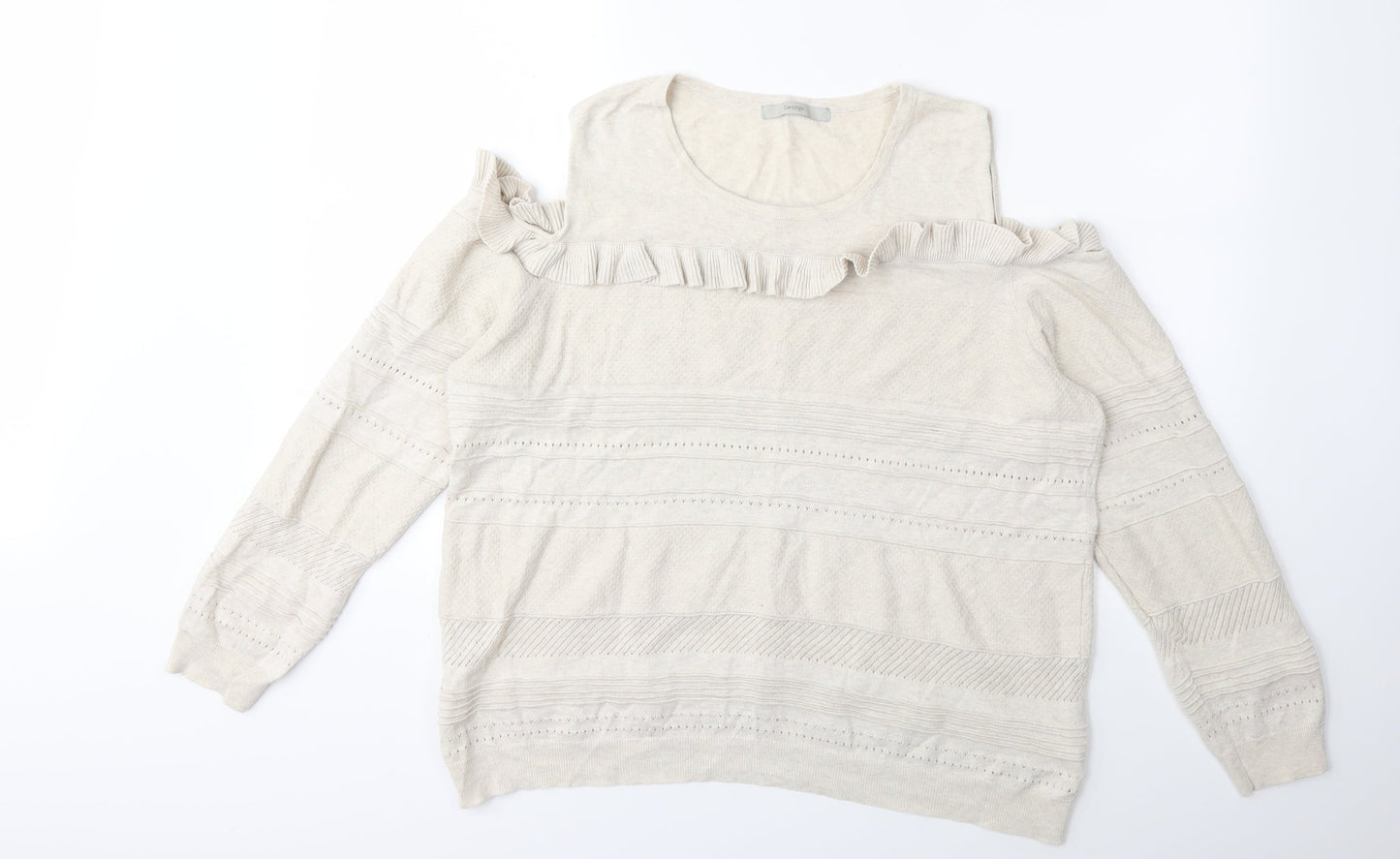 George Womens Beige  Knit Pullover Jumper Size 18