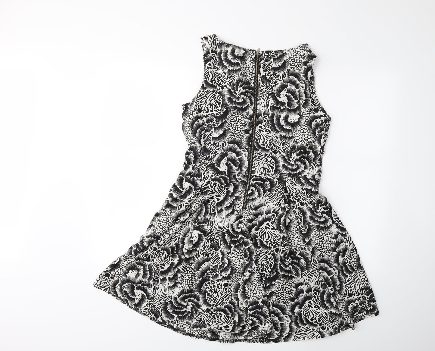 Yumi Womens Black Floral  Fit & Flare  Size 12