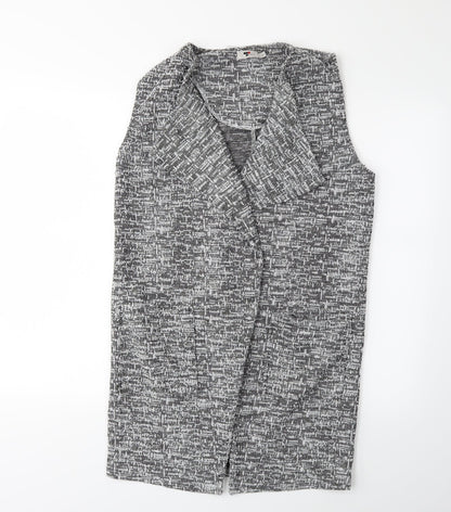 Additional front view of TEMT women’s grey jacket waistcoat, size UK 10