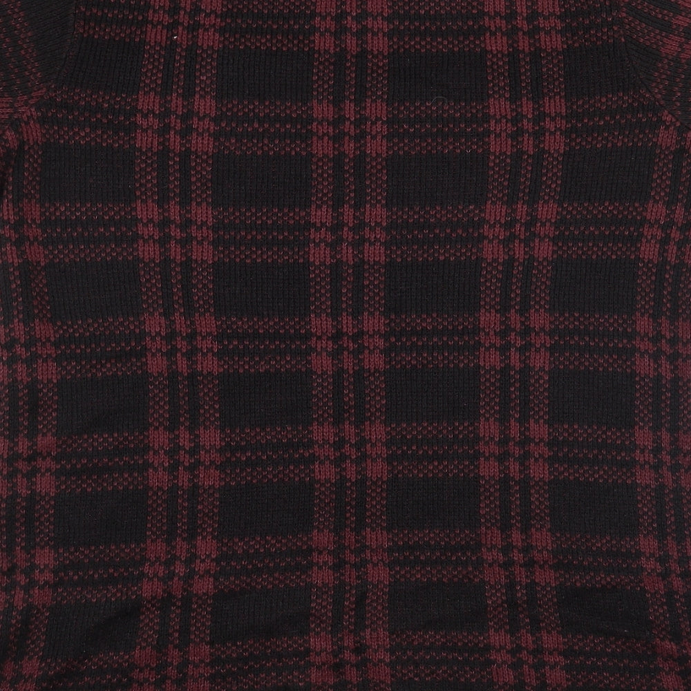 Select Womens Red Check  Pullover Jumper Size 14