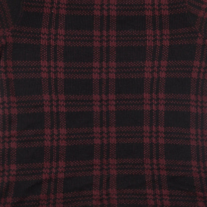 Brand and care label for Select women’s red check jumper, size UK 14