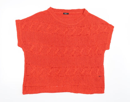 Front view of M&Co women’s red jumper, size 2XL