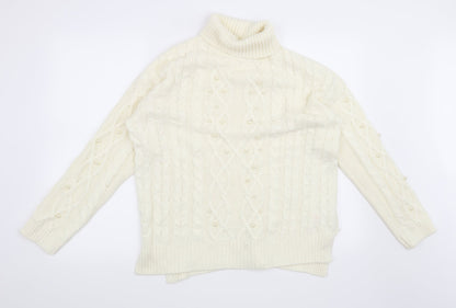 Front view of F&F women’s beige jumper, size UK 12