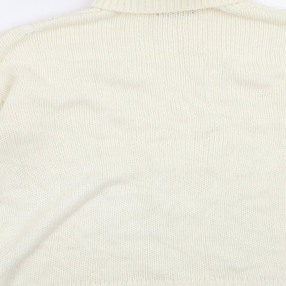Brand and care label for F&F women’s beige jumper, size UK 12