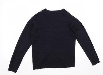 Back view of Dorothy Perkins women’s blue jumper, size UK 8