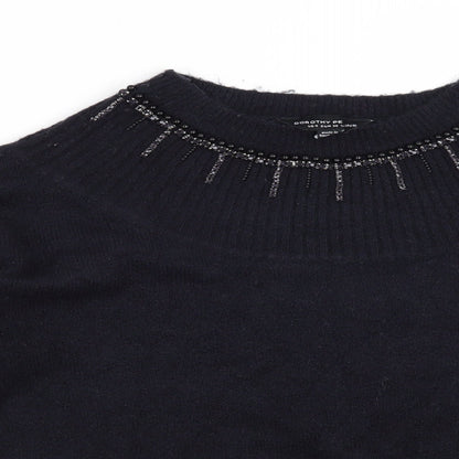 Close-up detail of Dorothy Perkins women’s blue jumper, size UK 8