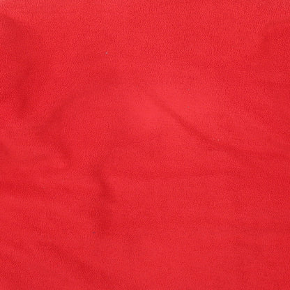 Brand and care label for Neutral Territory men’s red fleece jacket, size S