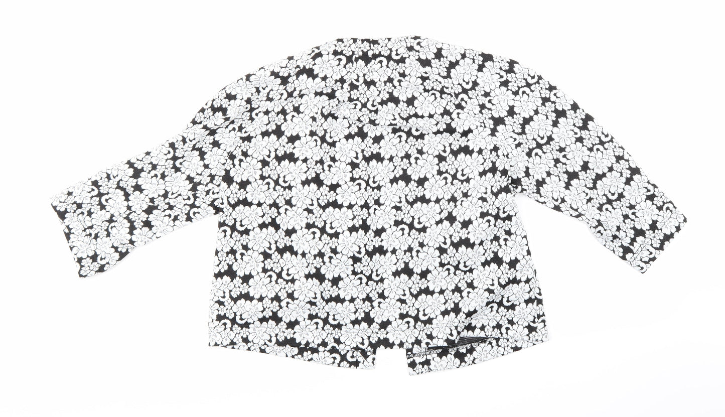 Marks and Spencer Womens Black Floral  Jacket  Size 14