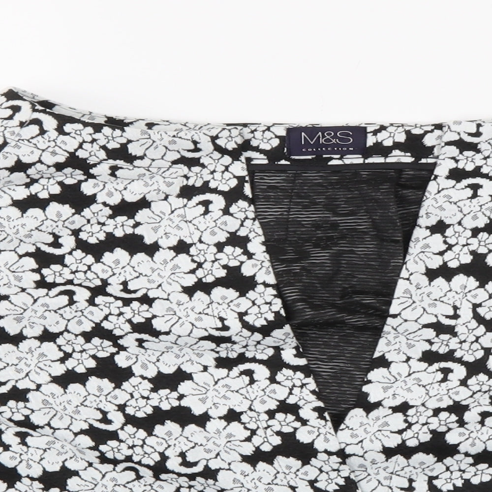 Marks and Spencer Womens Black Floral  Jacket  Size 14