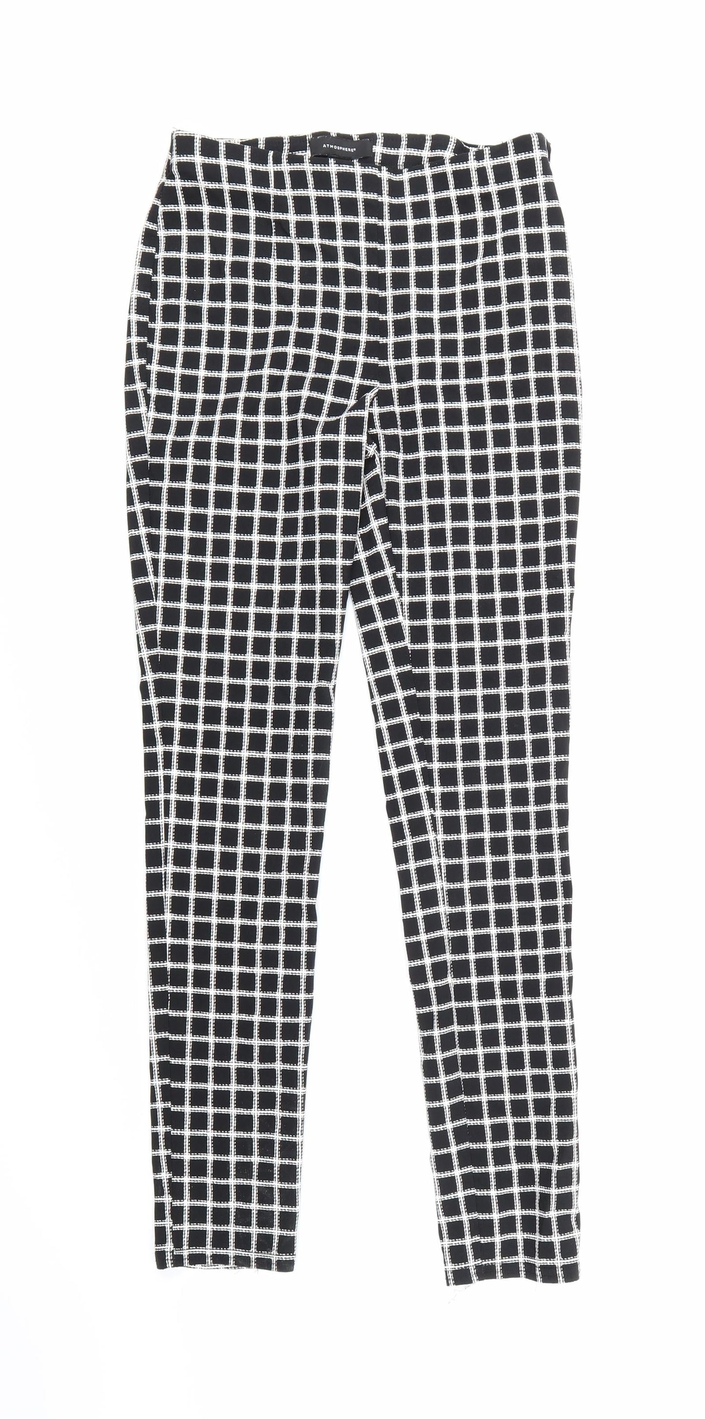 Atmosphere Womens Black Check  Trousers  Size 8 L27 in
