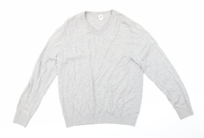 Additional front view of Gap men’s grey knit jumper, size L