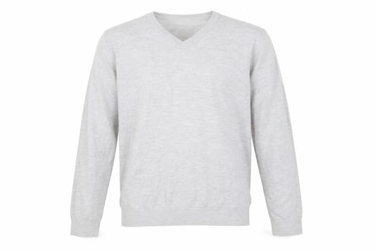Front view of Gap men’s grey knit jumper, size L