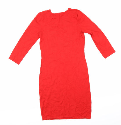 Back view of Express women’s red knit bodycon, size S