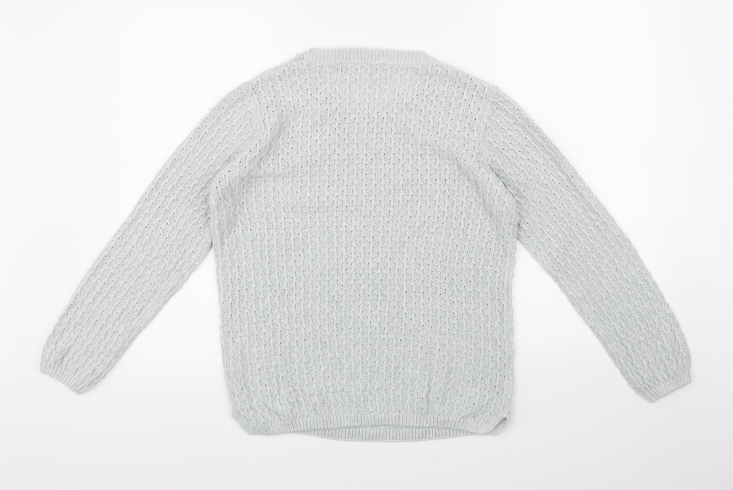 Isle Essentials Womens Grey  Knit Pullover Jumper Size S