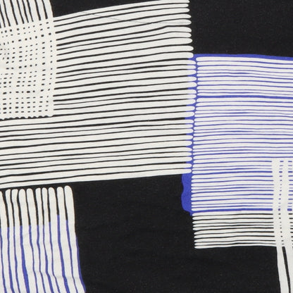 Brand and care label for Next women’s black striped knit jumper, size UK 6