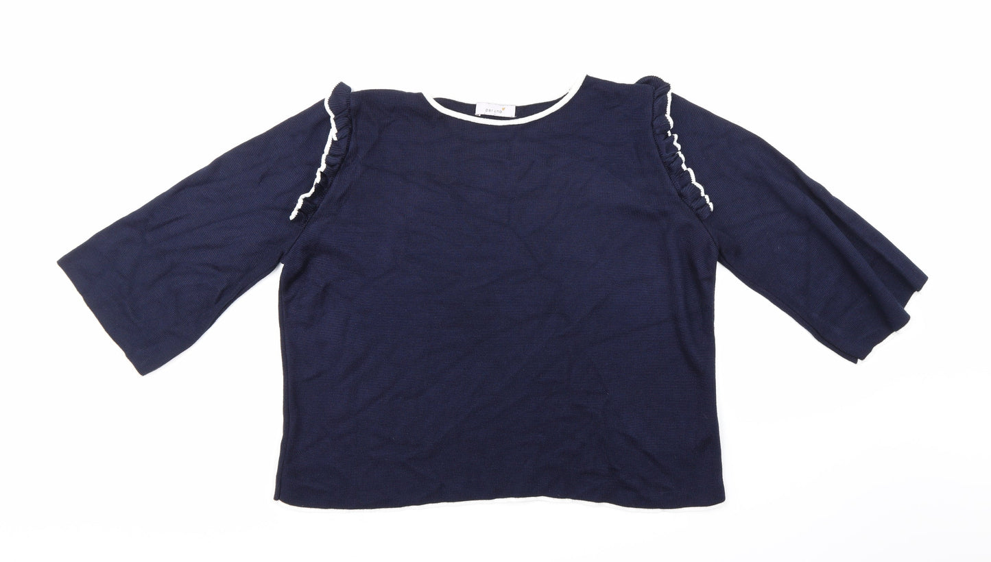 Per Una Womens Blue  Knit Pullover Jumper Size 16