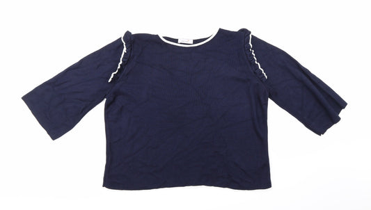 Per Una Womens Blue  Knit Pullover Jumper Size 16